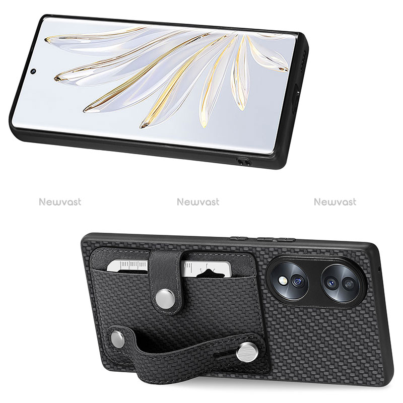 Ultra-thin Silicone Gel Soft Case Cover with Magnetic S01D for Huawei Honor 70 5G