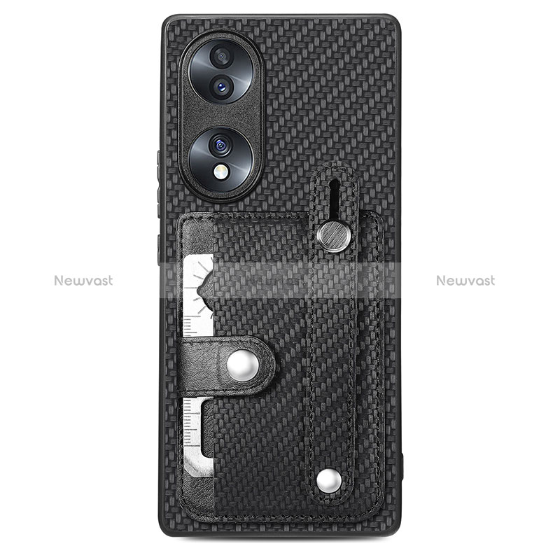 Ultra-thin Silicone Gel Soft Case Cover with Magnetic S01D for Huawei Honor 70 5G