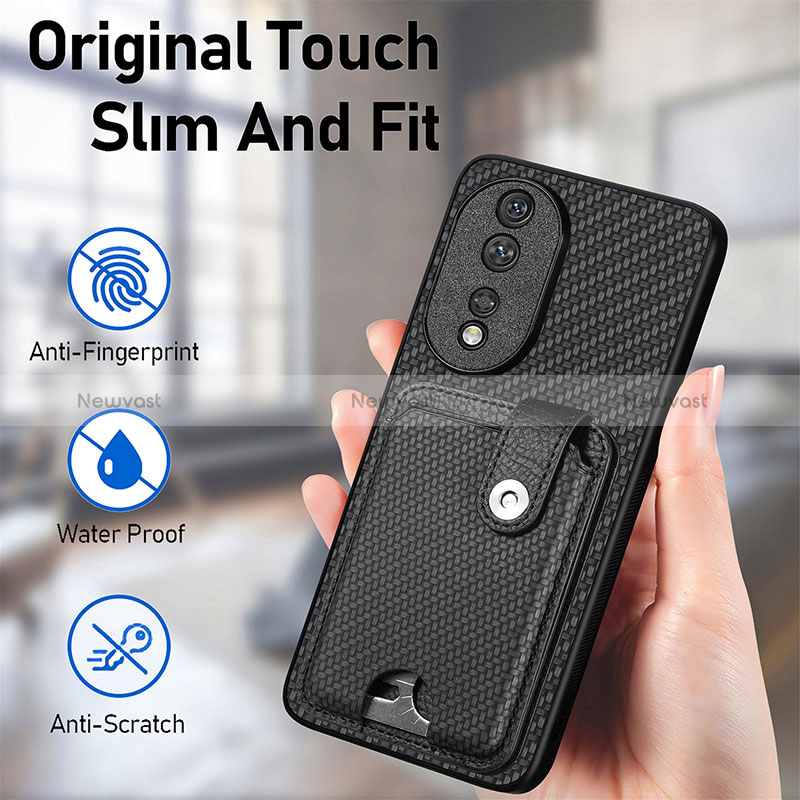 Ultra-thin Silicone Gel Soft Case Cover with Magnetic S01D for Huawei Honor 80 5G