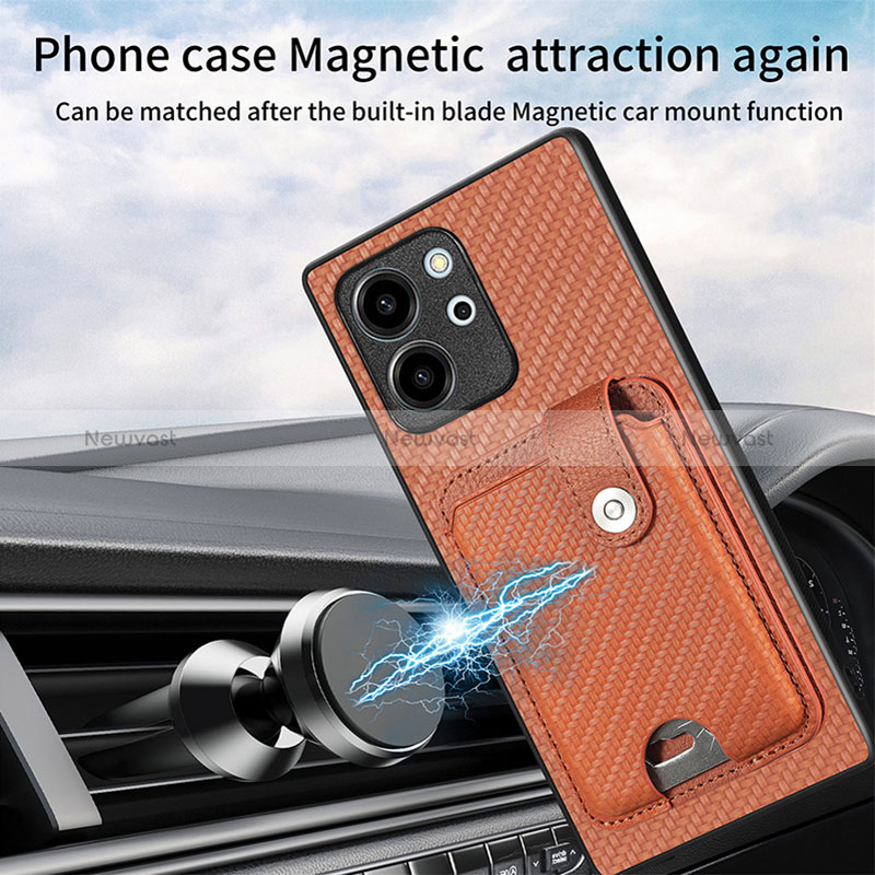 Ultra-thin Silicone Gel Soft Case Cover with Magnetic S01D for Huawei Honor 80 SE 5G