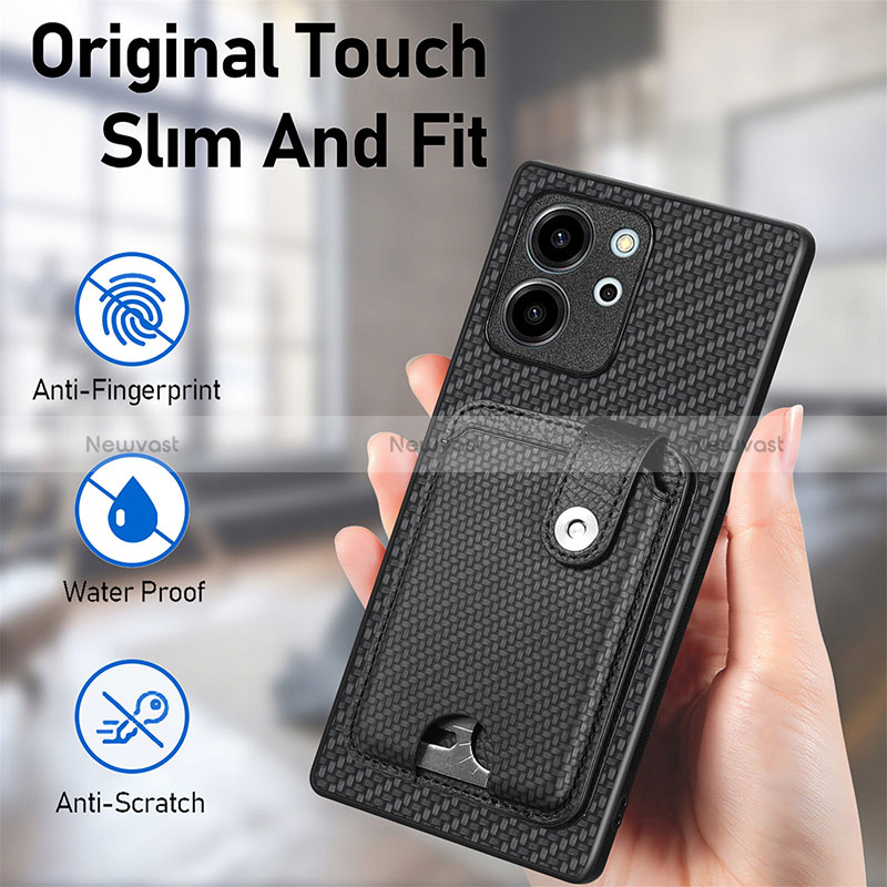 Ultra-thin Silicone Gel Soft Case Cover with Magnetic S01D for Huawei Honor 80 SE 5G