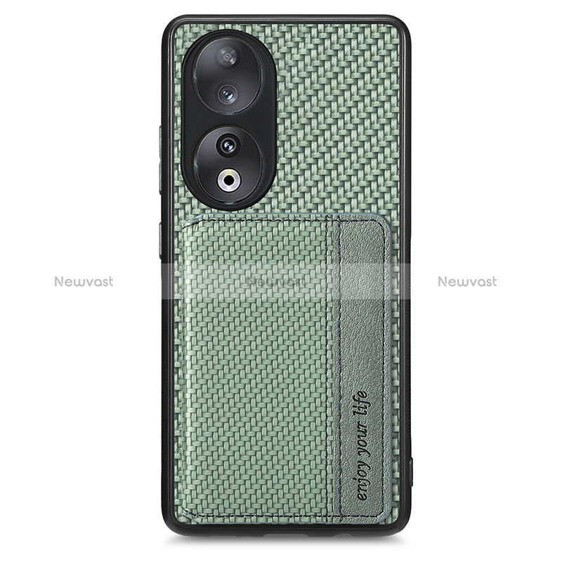 Ultra-thin Silicone Gel Soft Case Cover with Magnetic S01D for Huawei Honor 90 5G Green