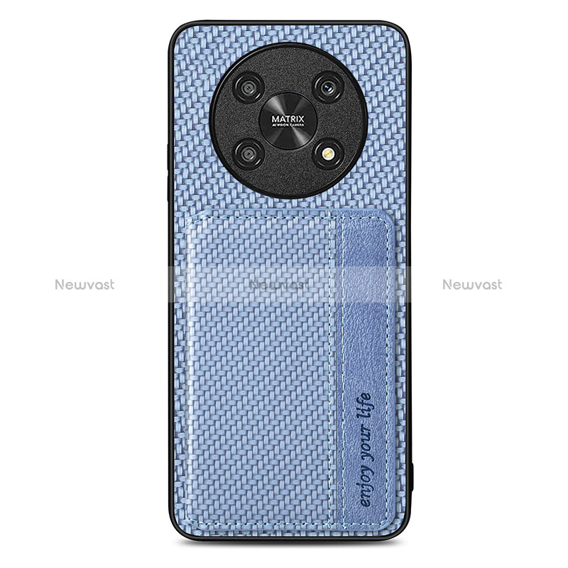 Ultra-thin Silicone Gel Soft Case Cover with Magnetic S01D for Huawei Honor Magic4 Lite 5G Blue