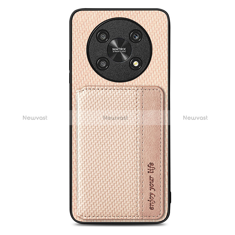 Ultra-thin Silicone Gel Soft Case Cover with Magnetic S01D for Huawei Honor Magic4 Lite 5G Gold