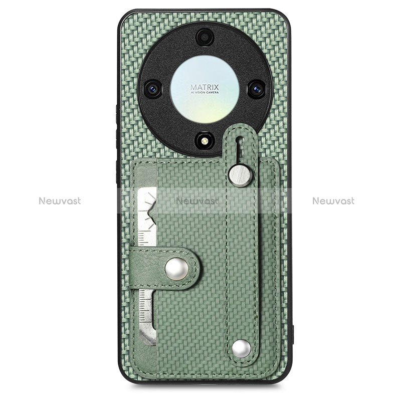 Ultra-thin Silicone Gel Soft Case Cover with Magnetic S01D for Huawei Honor Magic5 Lite 5G Green