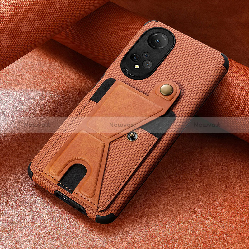 Ultra-thin Silicone Gel Soft Case Cover with Magnetic S01D for Huawei Honor X7 Brown