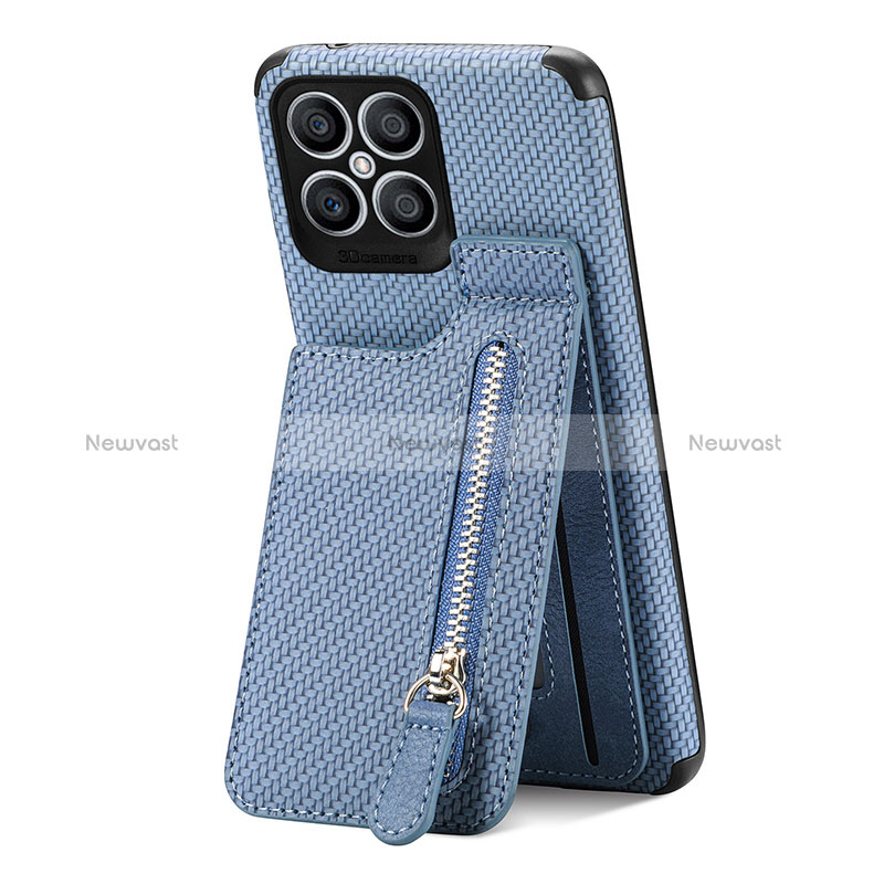 Ultra-thin Silicone Gel Soft Case Cover with Magnetic S01D for Huawei Honor X8 4G Blue