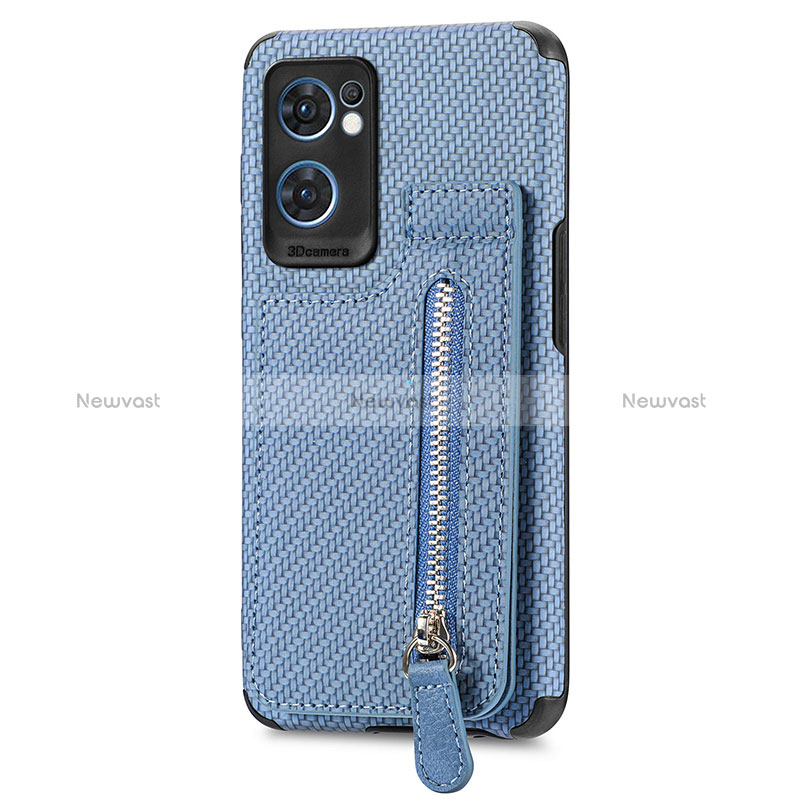 Ultra-thin Silicone Gel Soft Case Cover with Magnetic S01D for OnePlus Nord CE 2 5G Blue