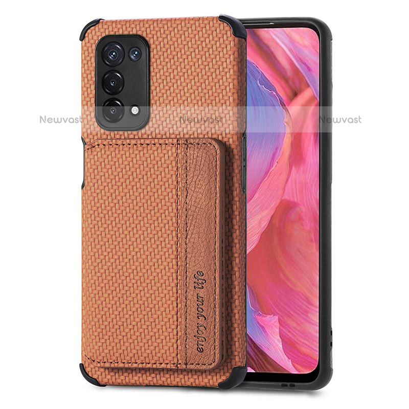 Ultra-thin Silicone Gel Soft Case Cover with Magnetic S01D for OnePlus Nord N200 5G Brown