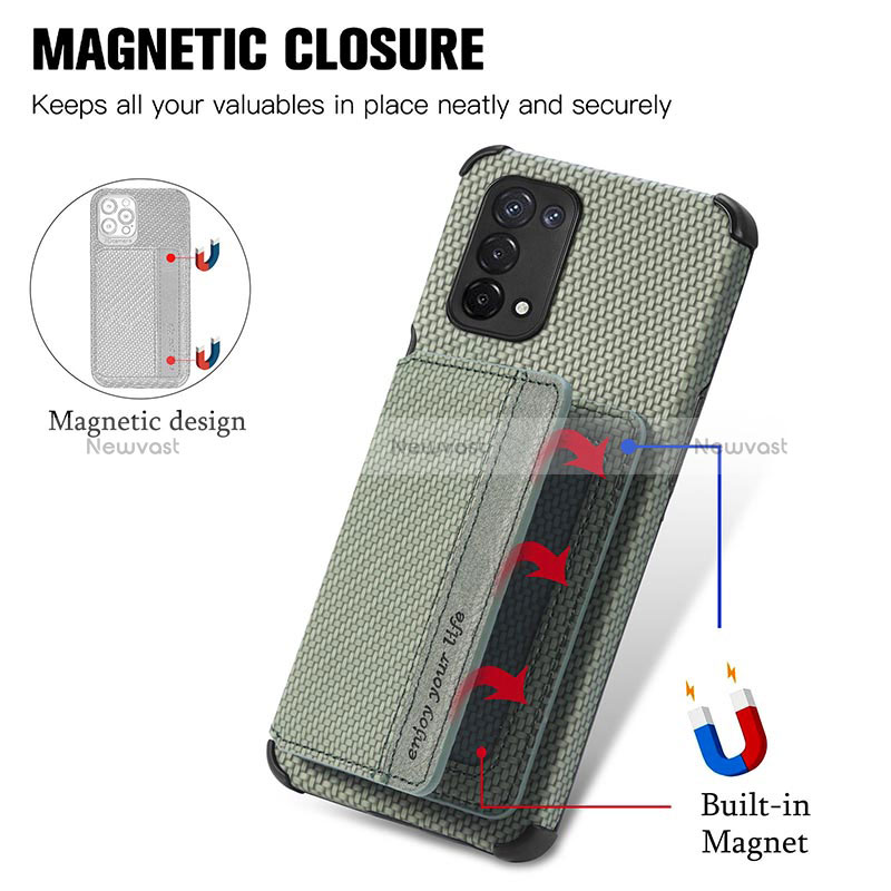 Ultra-thin Silicone Gel Soft Case Cover with Magnetic S01D for Oppo A54 5G