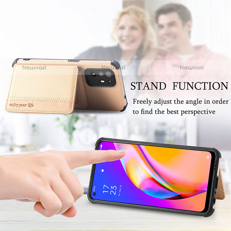 Ultra-thin Silicone Gel Soft Case Cover with Magnetic S01D for Oppo A95 5G