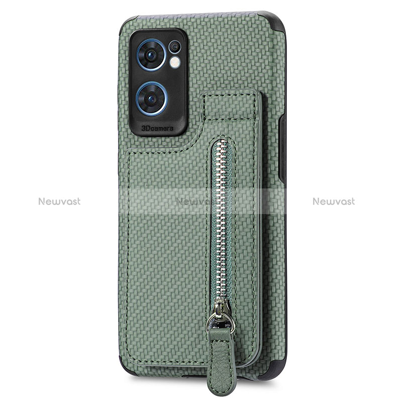 Ultra-thin Silicone Gel Soft Case Cover with Magnetic S01D for Oppo Find X5 Lite 5G Green