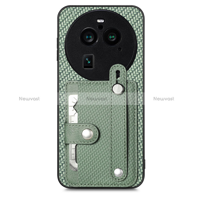 Ultra-thin Silicone Gel Soft Case Cover with Magnetic S01D for Oppo Find X6 5G Green