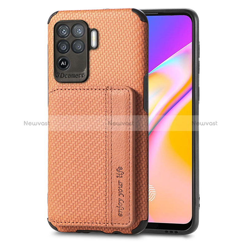 Ultra-thin Silicone Gel Soft Case Cover with Magnetic S01D for Oppo Reno5 Lite