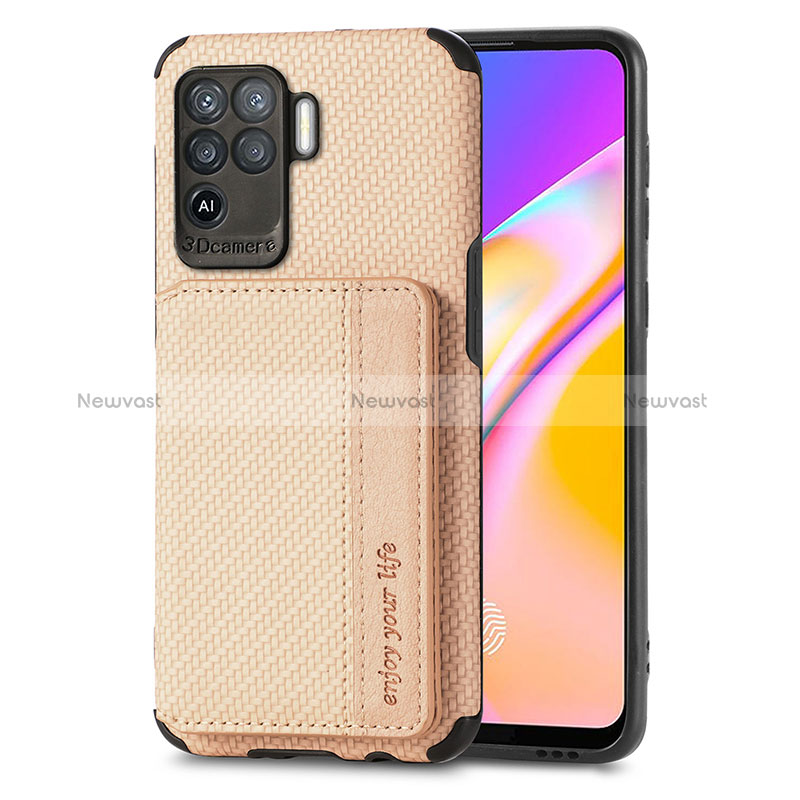 Ultra-thin Silicone Gel Soft Case Cover with Magnetic S01D for Oppo Reno5 Lite
