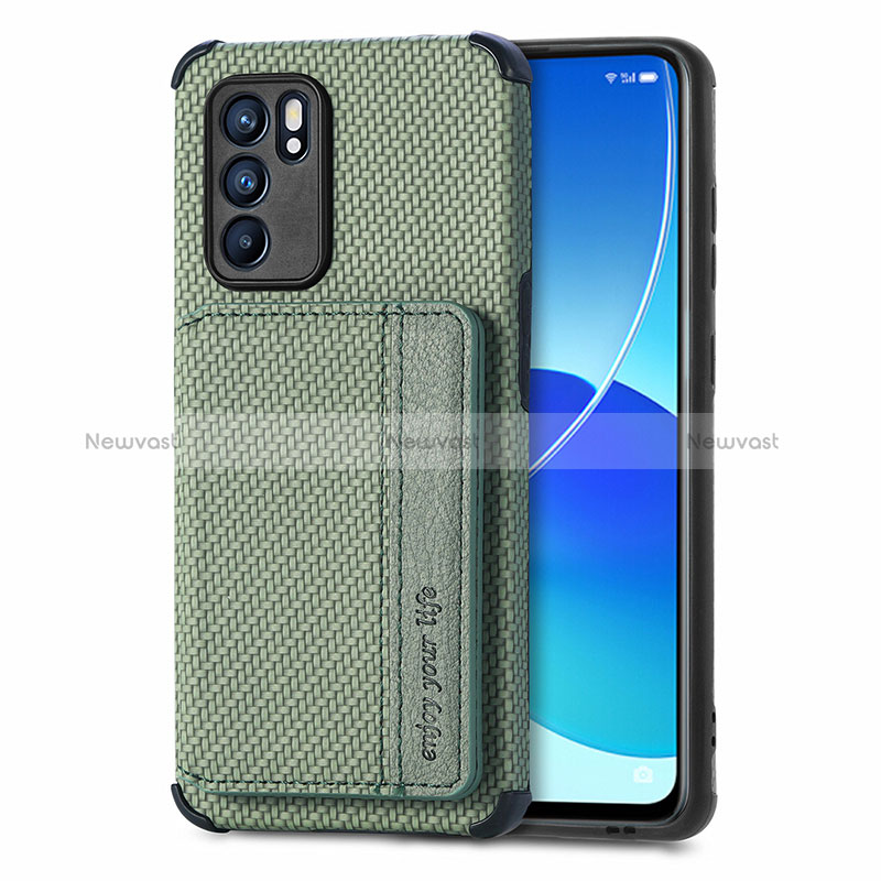 Ultra-thin Silicone Gel Soft Case Cover with Magnetic S01D for Oppo Reno6 5G