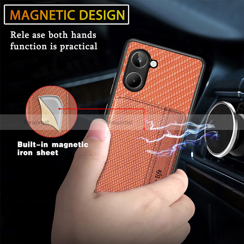 Ultra-thin Silicone Gel Soft Case Cover with Magnetic S01D for Realme 10 4G