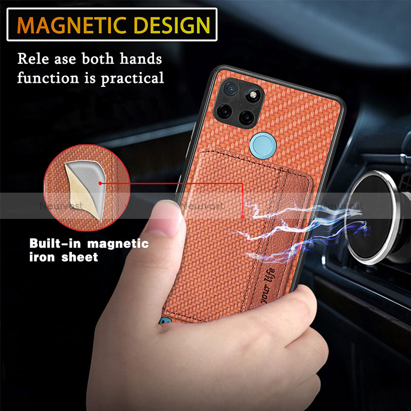 Ultra-thin Silicone Gel Soft Case Cover with Magnetic S01D for Realme C25Y