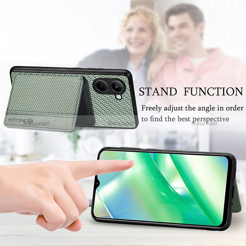 Ultra-thin Silicone Gel Soft Case Cover with Magnetic S01D for Realme C33 (2023)