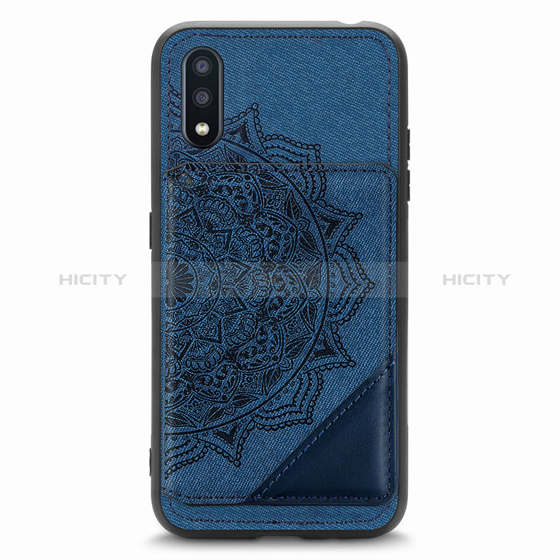 Ultra-thin Silicone Gel Soft Case Cover with Magnetic S01D for Samsung Galaxy A01 SM-A015 Blue