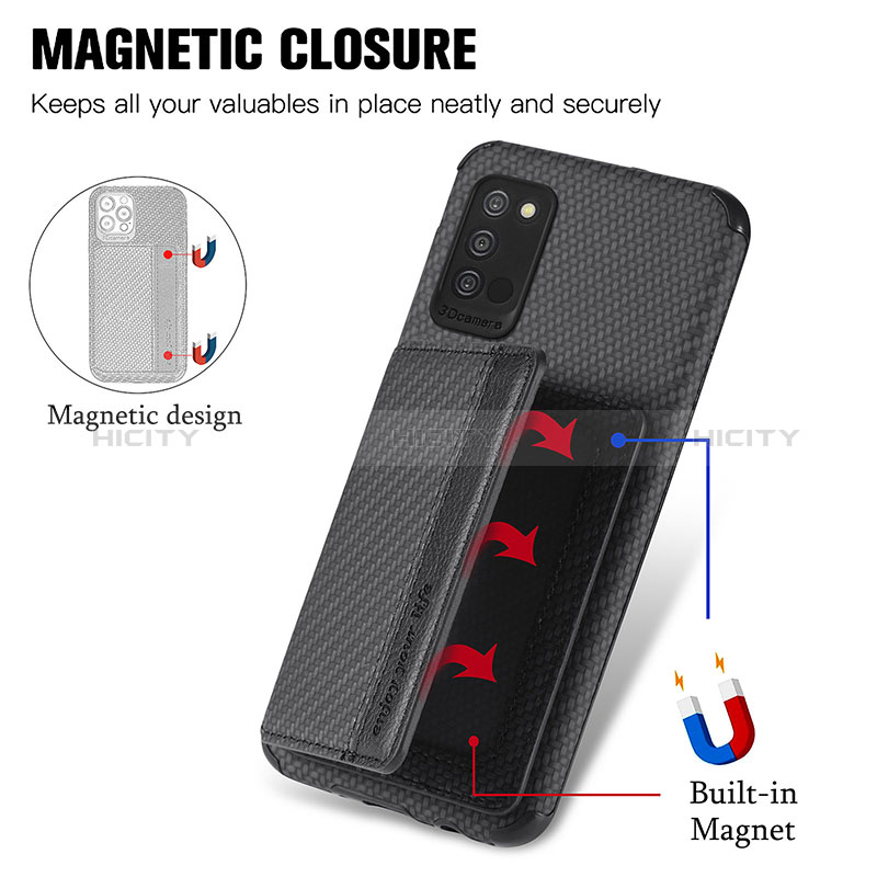 Ultra-thin Silicone Gel Soft Case Cover with Magnetic S01D for Samsung Galaxy A03s