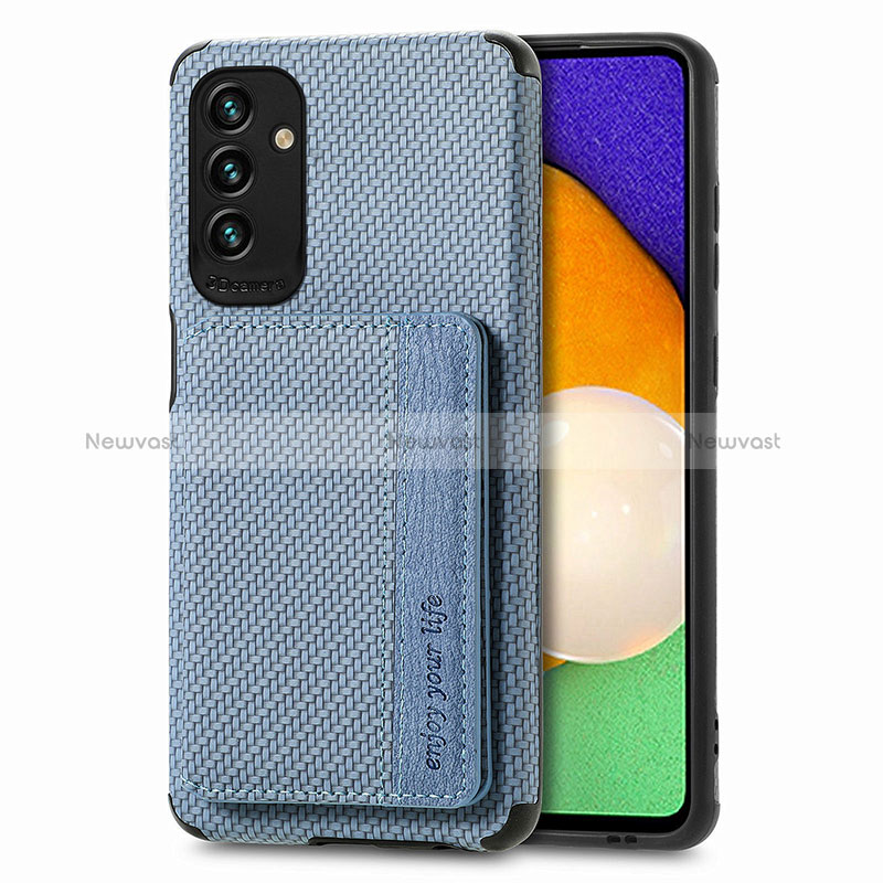 Ultra-thin Silicone Gel Soft Case Cover with Magnetic S01D for Samsung Galaxy A04s Blue