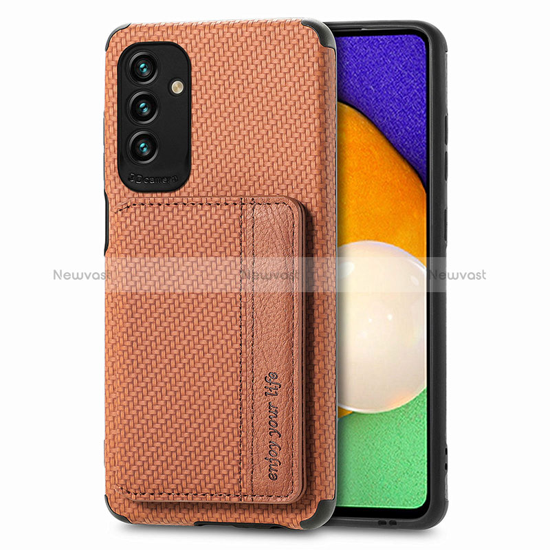 Ultra-thin Silicone Gel Soft Case Cover with Magnetic S01D for Samsung Galaxy A04s Brown