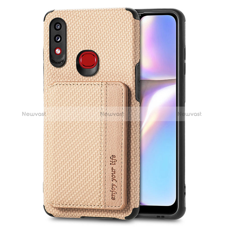 Ultra-thin Silicone Gel Soft Case Cover with Magnetic S01D for Samsung Galaxy A10s Gold