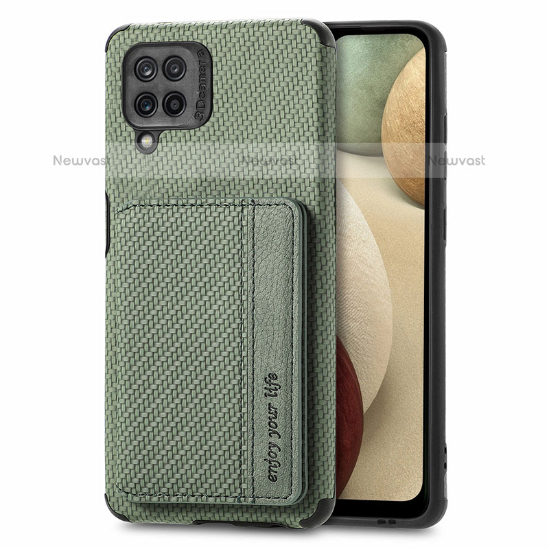 Ultra-thin Silicone Gel Soft Case Cover with Magnetic S01D for Samsung Galaxy A12 Green