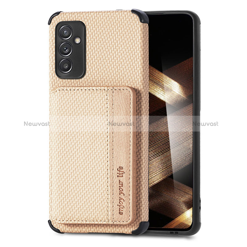 Ultra-thin Silicone Gel Soft Case Cover with Magnetic S01D for Samsung Galaxy A15 4G Gold