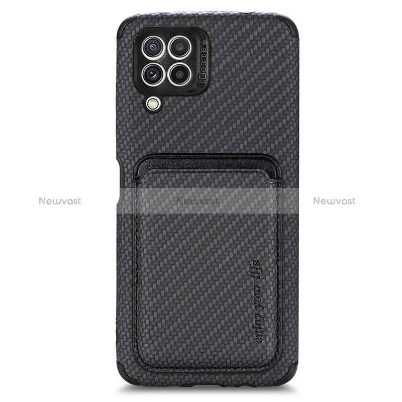 Ultra-thin Silicone Gel Soft Case Cover with Magnetic S01D for Samsung Galaxy A22 4G Black