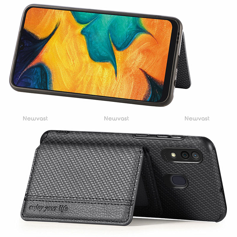 Ultra-thin Silicone Gel Soft Case Cover with Magnetic S01D for Samsung Galaxy A30