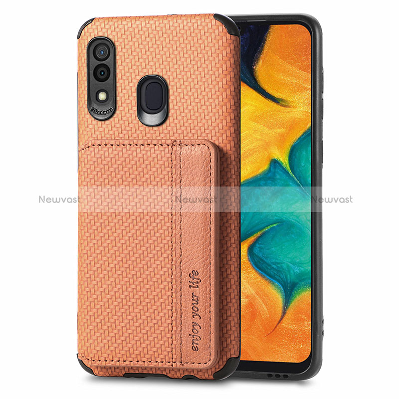 Ultra-thin Silicone Gel Soft Case Cover with Magnetic S01D for Samsung Galaxy A30