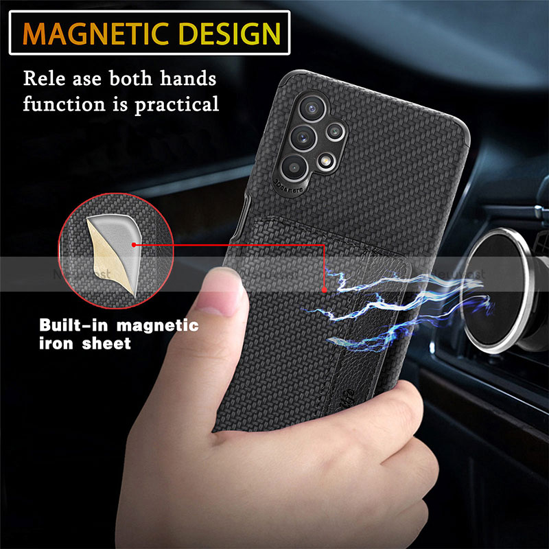 Ultra-thin Silicone Gel Soft Case Cover with Magnetic S01D for Samsung Galaxy A32 5G