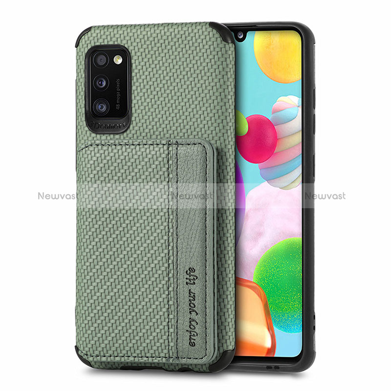 Ultra-thin Silicone Gel Soft Case Cover with Magnetic S01D for Samsung Galaxy A41 Green