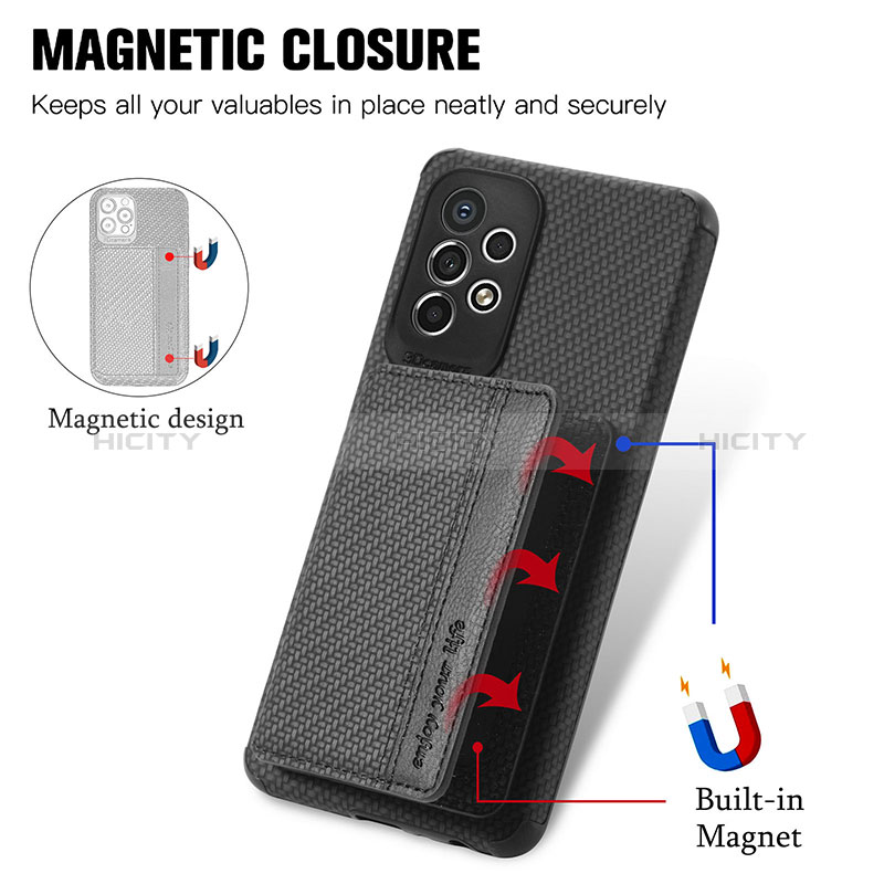 Ultra-thin Silicone Gel Soft Case Cover with Magnetic S01D for Samsung Galaxy A53 5G