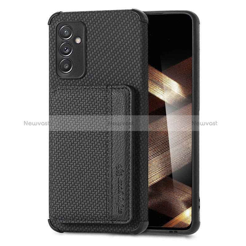 Ultra-thin Silicone Gel Soft Case Cover with Magnetic S01D for Samsung Galaxy A55 5G Black