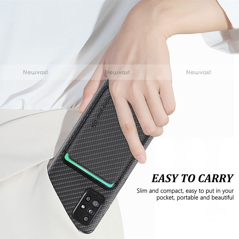 Ultra-thin Silicone Gel Soft Case Cover with Magnetic S01D for Samsung Galaxy A71 4G A715