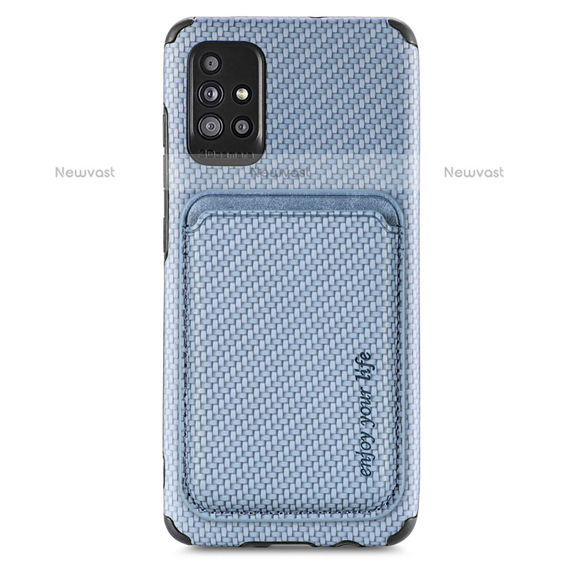 Ultra-thin Silicone Gel Soft Case Cover with Magnetic S01D for Samsung Galaxy A71 4G A715