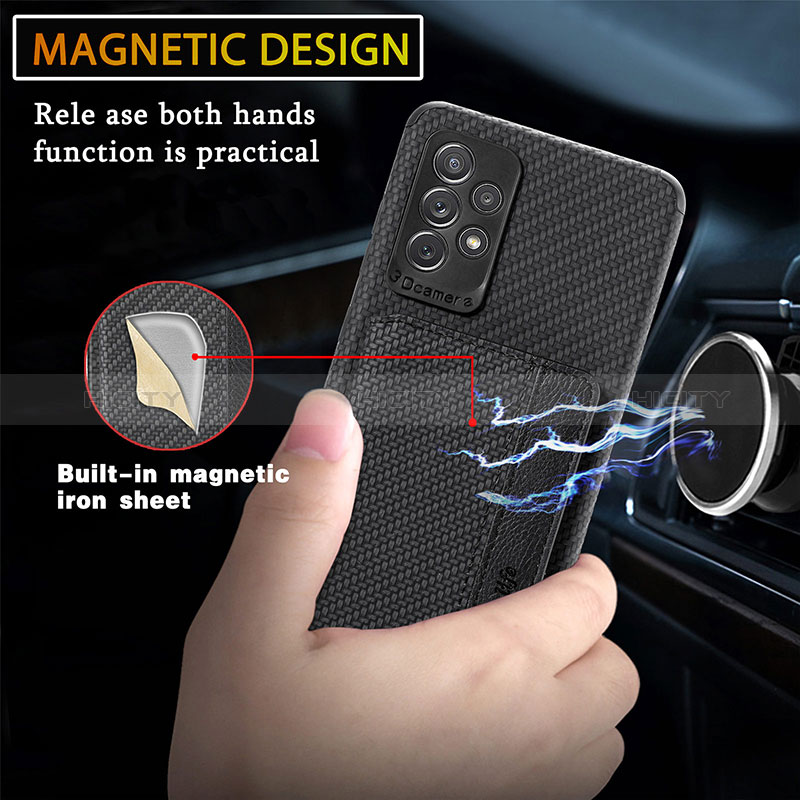 Ultra-thin Silicone Gel Soft Case Cover with Magnetic S01D for Samsung Galaxy A72 4G