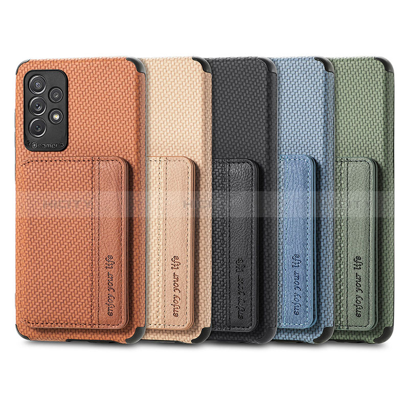 Ultra-thin Silicone Gel Soft Case Cover with Magnetic S01D for Samsung Galaxy A72 4G