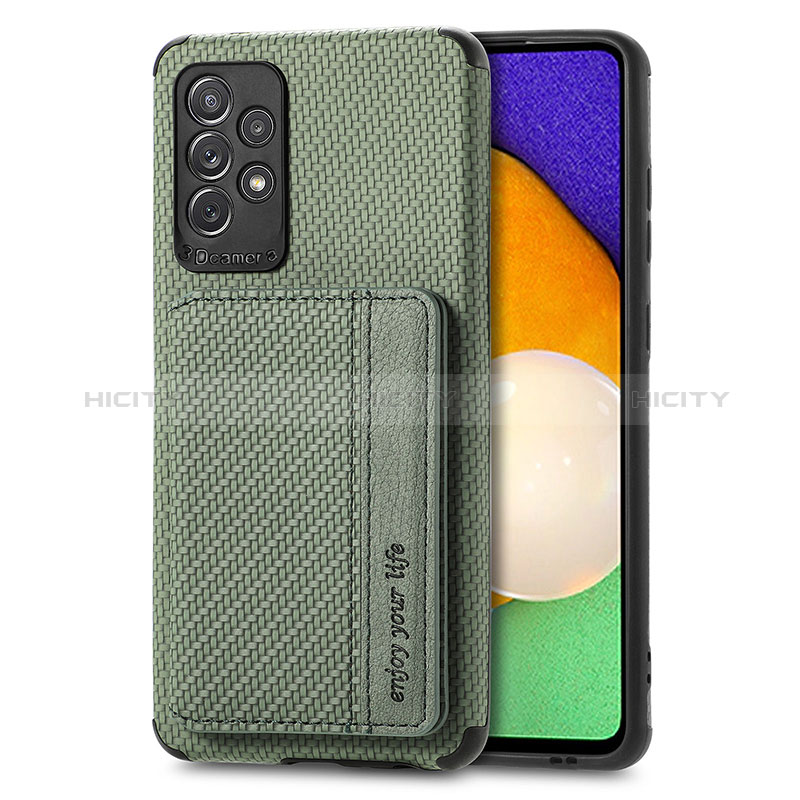 Ultra-thin Silicone Gel Soft Case Cover with Magnetic S01D for Samsung Galaxy A72 4G Green