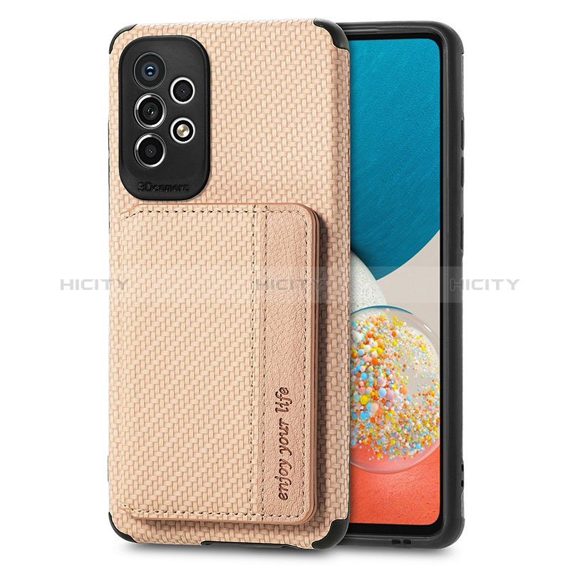 Ultra-thin Silicone Gel Soft Case Cover with Magnetic S01D for Samsung Galaxy A73 5G Gold