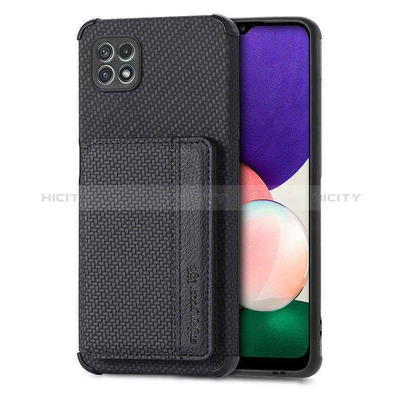 Ultra-thin Silicone Gel Soft Case Cover with Magnetic S01D for Samsung Galaxy F42 5G Black