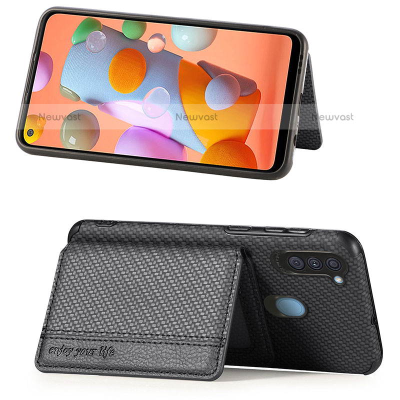 Ultra-thin Silicone Gel Soft Case Cover with Magnetic S01D for Samsung Galaxy M11