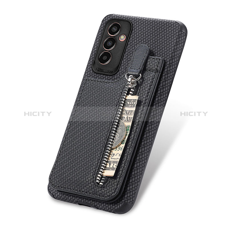 Ultra-thin Silicone Gel Soft Case Cover with Magnetic S01D for Samsung Galaxy M13 4G Black