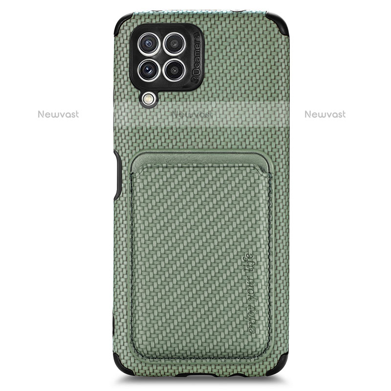 Ultra-thin Silicone Gel Soft Case Cover with Magnetic S01D for Samsung Galaxy M32 4G Green