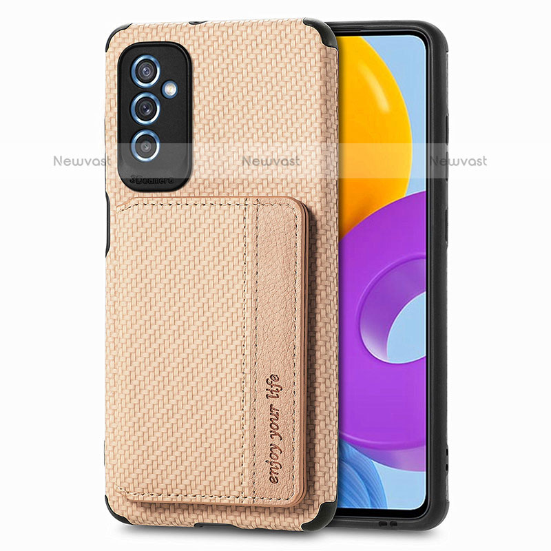 Ultra-thin Silicone Gel Soft Case Cover with Magnetic S01D for Samsung Galaxy M52 5G Gold