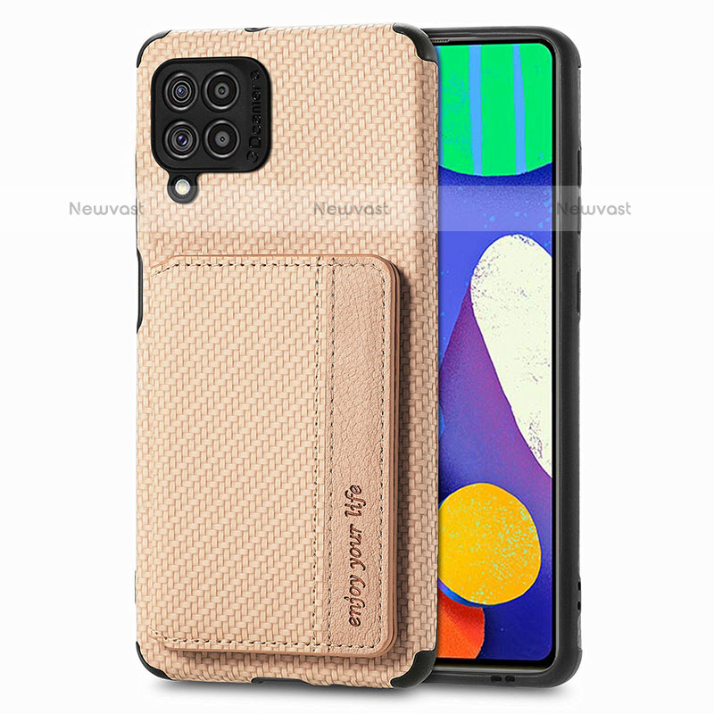 Ultra-thin Silicone Gel Soft Case Cover with Magnetic S01D for Samsung Galaxy M62 4G Gold
