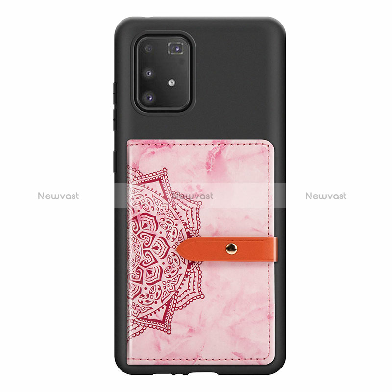 Ultra-thin Silicone Gel Soft Case Cover with Magnetic S01D for Samsung Galaxy M80S Pink